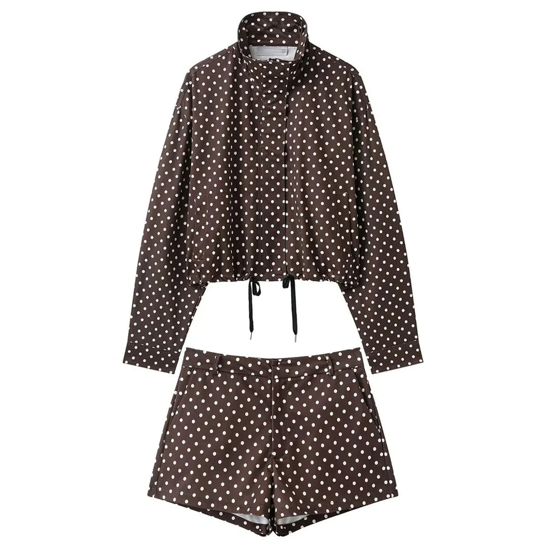 HANA – Gepunktete Jacke & Shorts Set - ZAYVI
