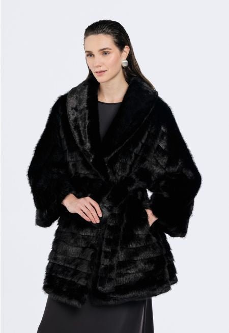 ISABÈLLE - Eleganter Kunstpelz Mantel - Miraee Paris