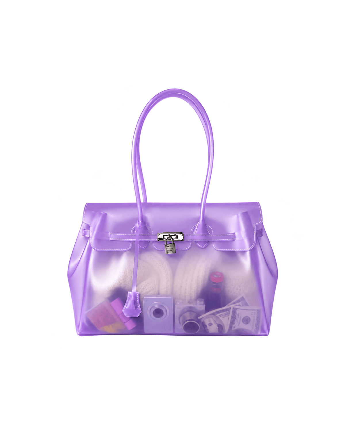 MIRAEE-UNIFORM-2026 | Jelly Firkin Bag – Die It-Bag 2026 – Lila – freigestellte Produktansicht auf weißem Hintergrund