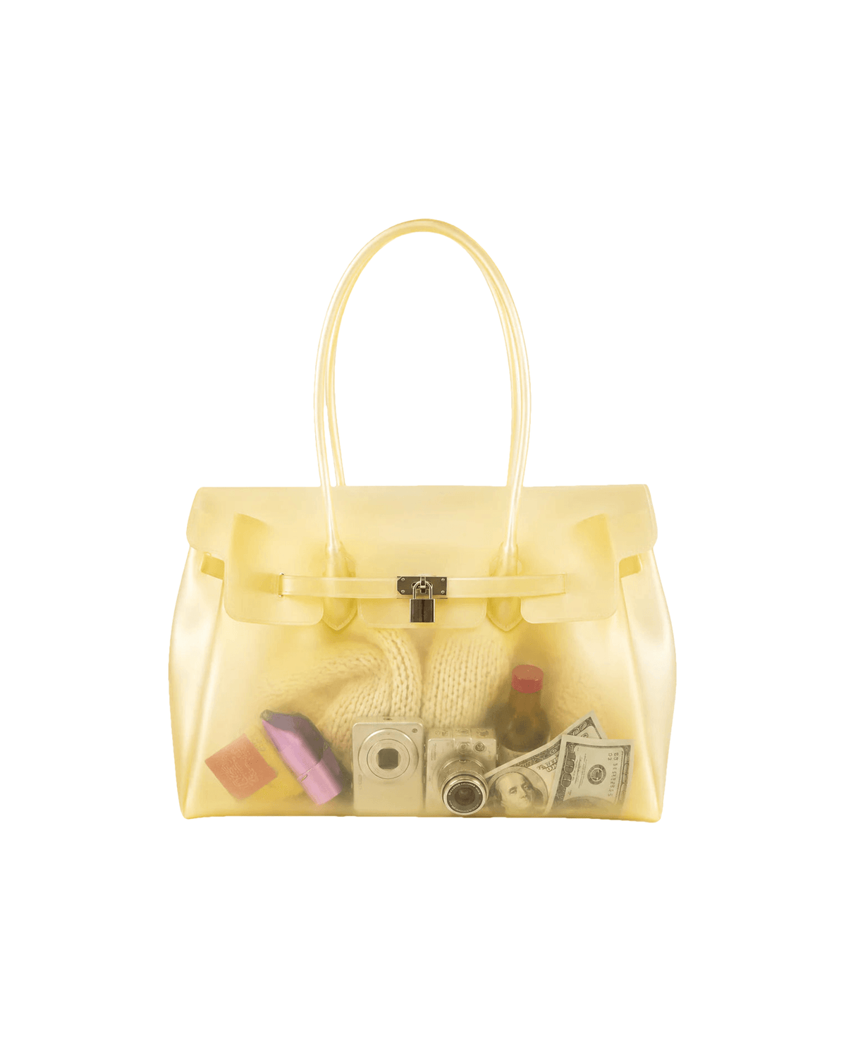 MIRAEE-UNIFORM-2026 | Jelly Firkin Bag – Die It-Bag 2026 – Gelb – freigestellte Produktansicht auf weißem Hintergrund