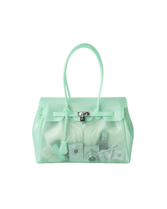 MIRAEE-UNIFORM-2026 | Jelly Firkin Bag – Die It-Bag 2026 – Grün – freigestellte Produktansicht auf weißem Hintergrund