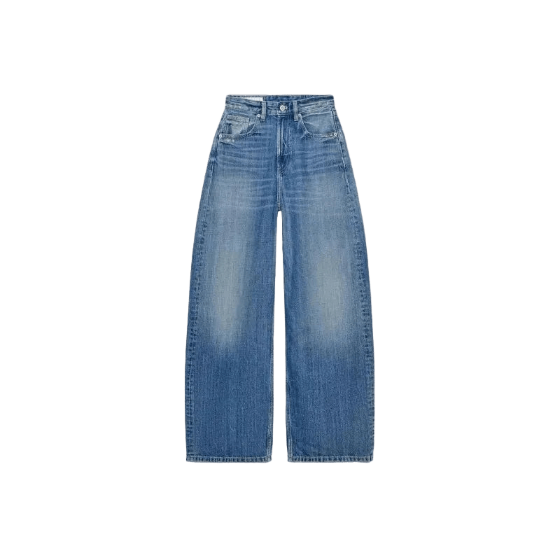 JESSE – Vintage Baggy Jeans mit PU-Leder Patchwork - ZAYVI