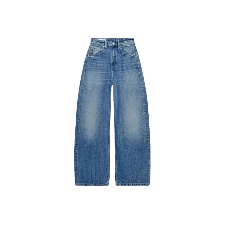 JESSE – Vintage Baggy Jeans mit PU-Leder Patchwork - ZAYVI
