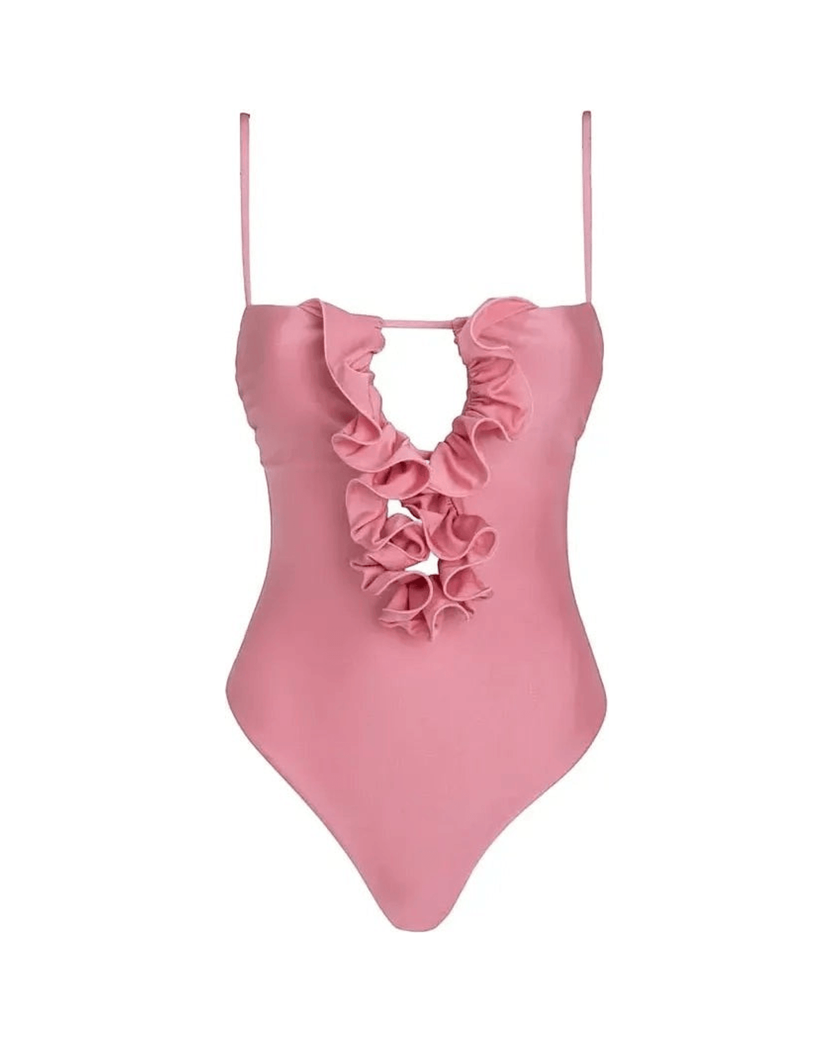 MIRAEE-UNIFORM-2026 | LARA – Sexy One-Piece Badeanzug mit Cover-Up – Rosa – freigestellte Produktansicht auf weißem Hintergrund