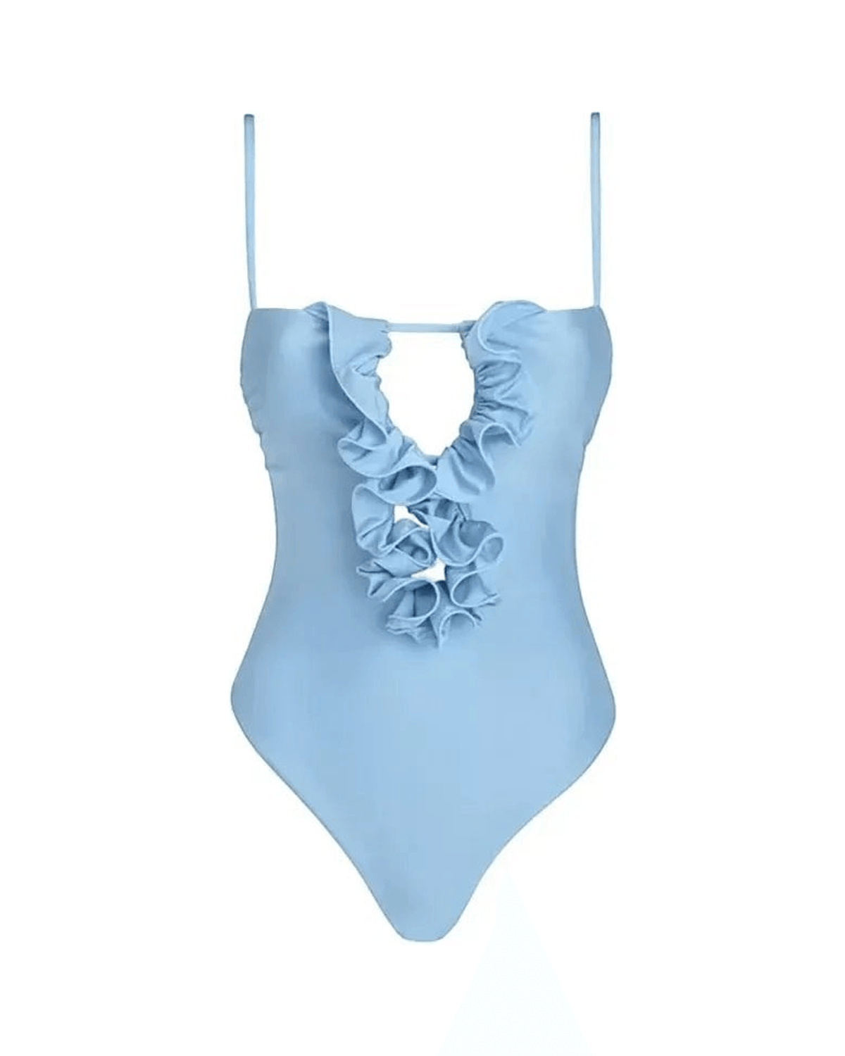 MIRAEE-UNIFORM-2026 | LARA – Sexy One-Piece Badeanzug mit Cover-Up – Blau – freigestellte Produktansicht auf weißem Hintergrund