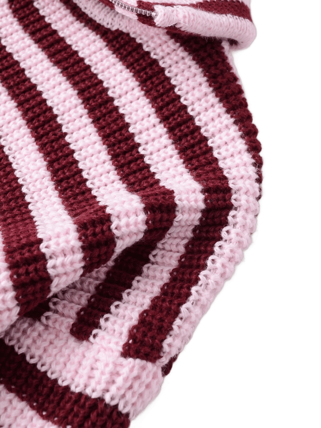 LENA – Oversized Knit-Mantel | Doppelkette & Streifen - ZAYVI