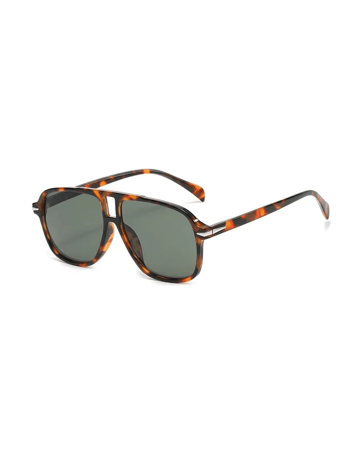 MIRAEE-UNIFORM-2026 | Leopard Pilot Sonnenbrille – Leopard dark green/As the picture – freigestellte Produktansicht auf weißem Hintergrund