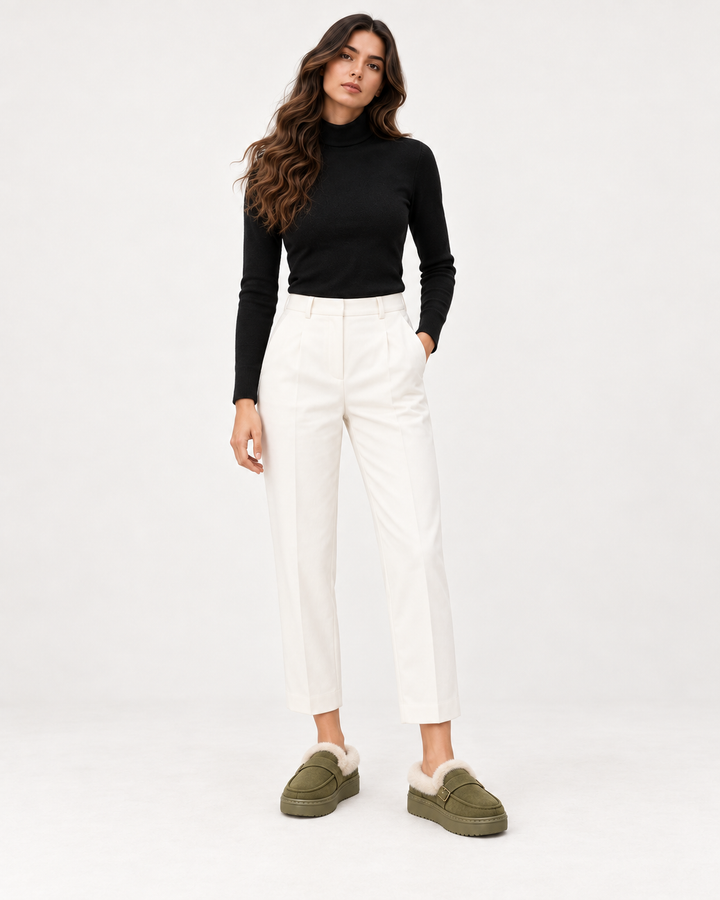 LIVIA Plateau-Hausschuhe Olivgrün – einheitliches MIRAÉE Model