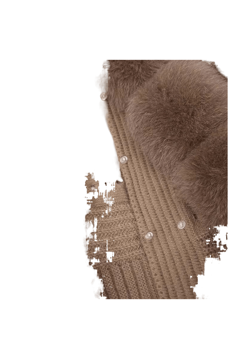 LUMINA – Winter Cardigan mit Kunstpelzkragen - Miraee Paris