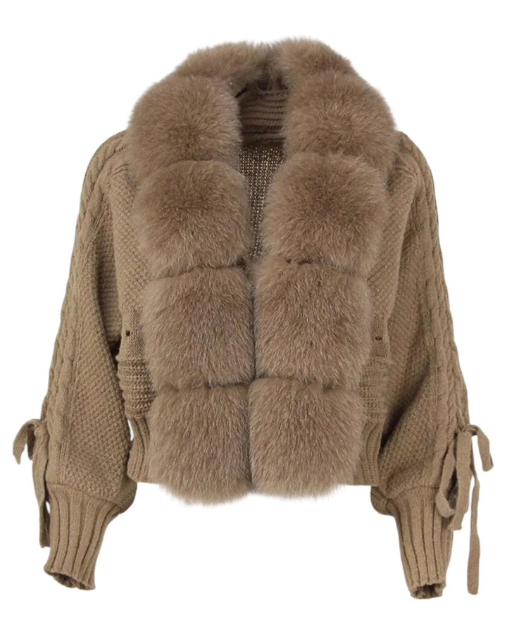 LUMINA – Winter Cardigan mit Kunstpelzkragen - Miraee Paris