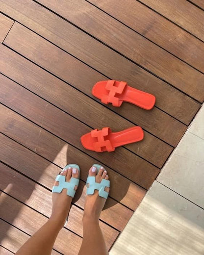 Luna Cut Leather Sandal - Miraee Paris