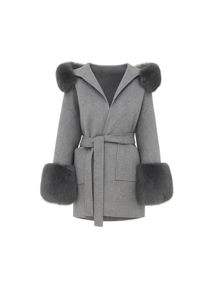 Luxurious fake fur coat with hood - Miraee Paris