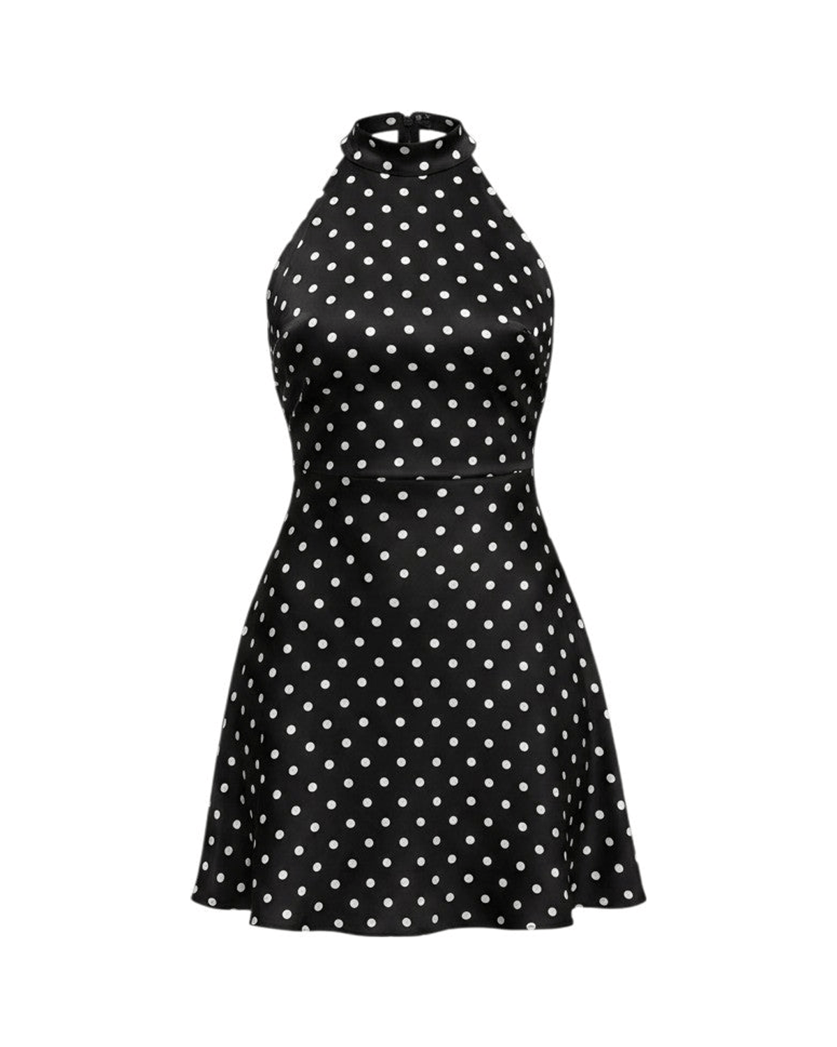 MIRAEE-UNIFORM-2026 | MARGAUX – Polka-Dot Minikleid Retro-Chic – schwarz – freigestellte Produktansicht auf weißem Hintergrund