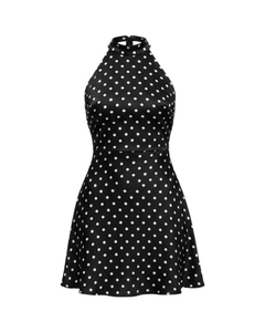 MIRAEE-UNIFORM-2026 | MARGAUX – Polka-Dot Minikleid Retro-Chic – schwarz – freigestellte Produktansicht auf weißem Hintergrund