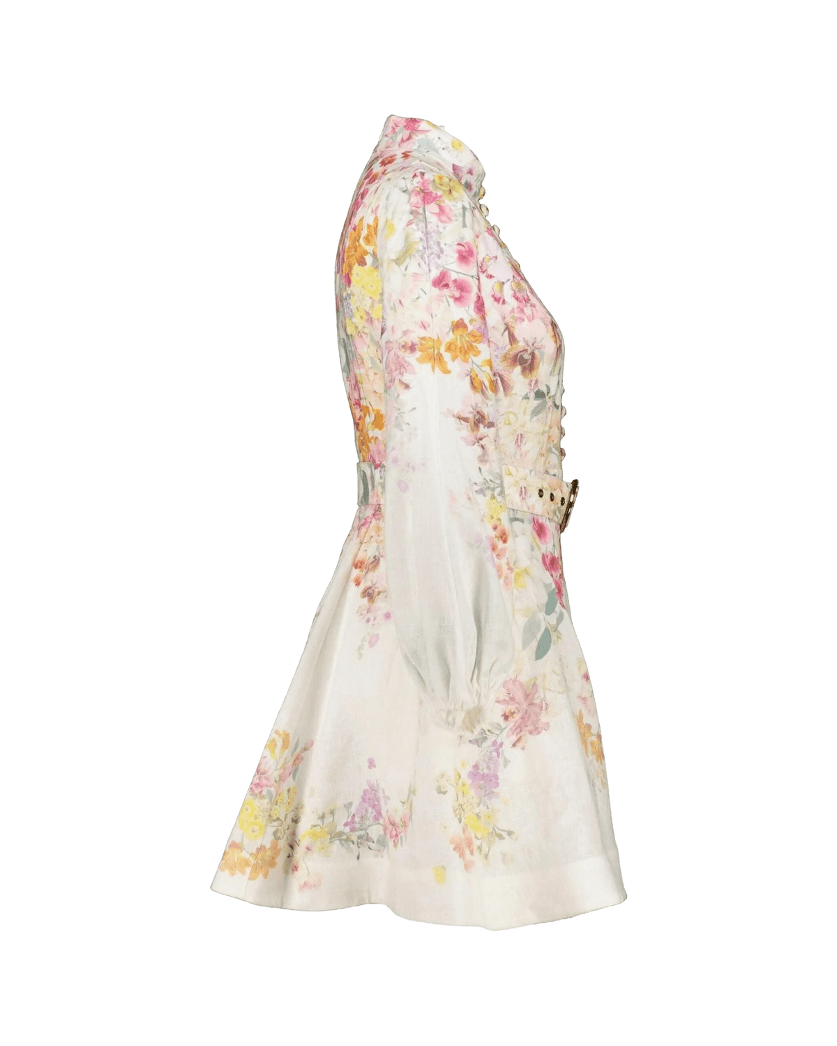MIRAEE-UNIFORM-2026 | Miraée Paris Aurora Bloom – Kleid mit Gürtel – freigestellte Produktansicht auf weißem Hintergrund