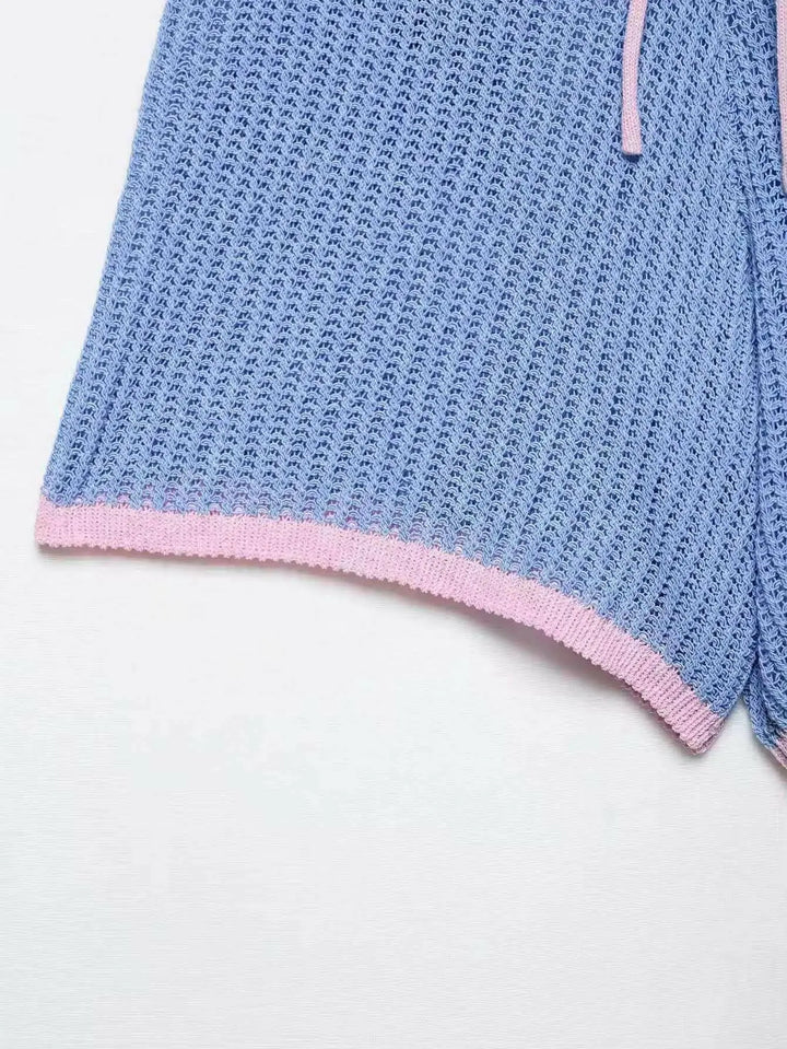 Summer Knit Set „Sky Pastel“ – 2-teiliges Strick-Set in Blau & Rosa.