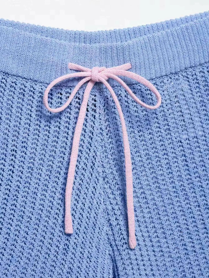 Summer Knit Set „Sky Pastel“ – 2-teiliges Strick-Set in Blau & Rosa.