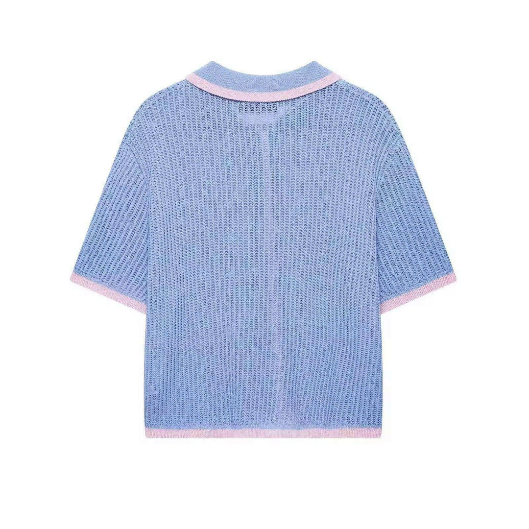 Summer Knit Set „Sky Pastel“ – 2-teiliges Strick-Set in Blau & Rosa.