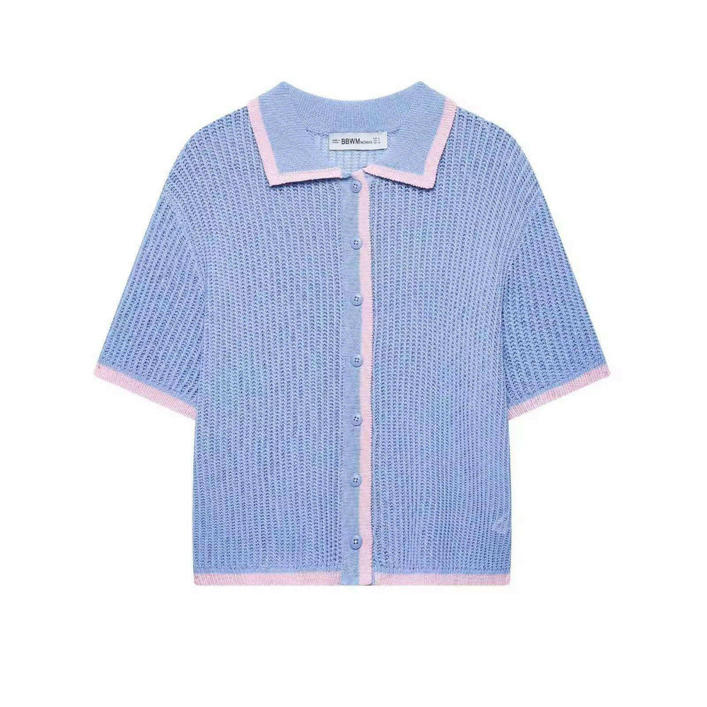 Summer Knit Set „Sky Pastel“ – 2-teiliges Strick-Set in Blau & Rosa.