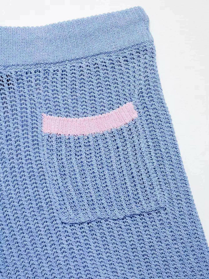 Summer Knit Set „Sky Pastel“ – 2-teiliges Strick-Set in Blau & Rosa.