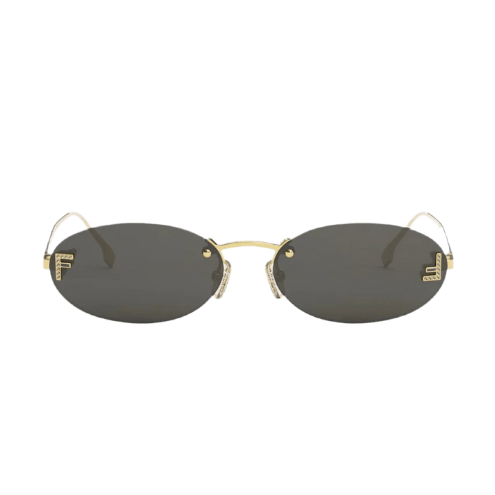 Sonnenbrille mit goldfarbenem Rahmen & Kristalldetails – Damen Accessoire mit Stil.