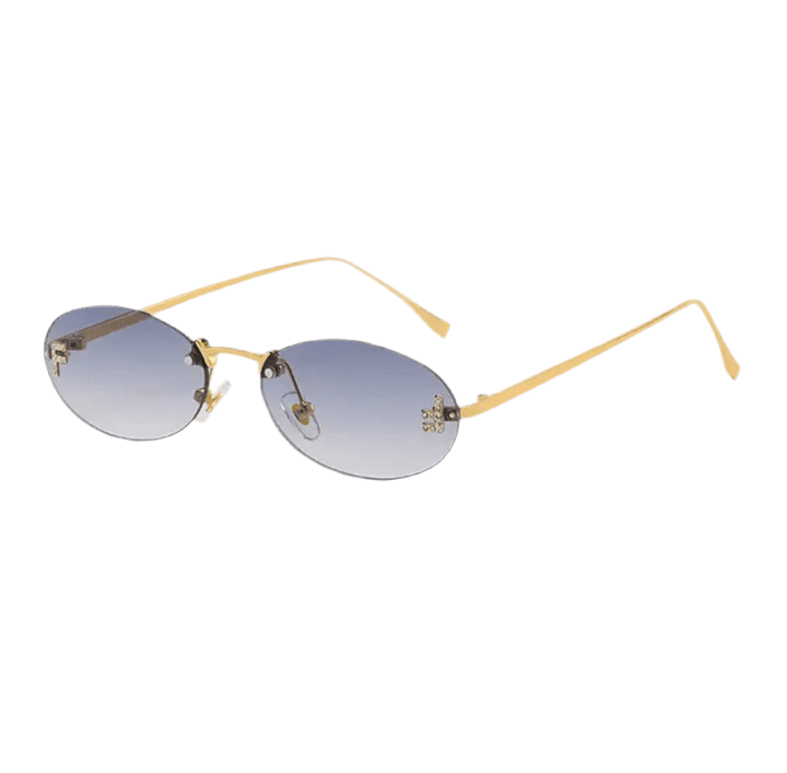 Sonnenbrille mit goldfarbenem Rahmen & Kristalldetails – Damen Accessoire mit Stil.