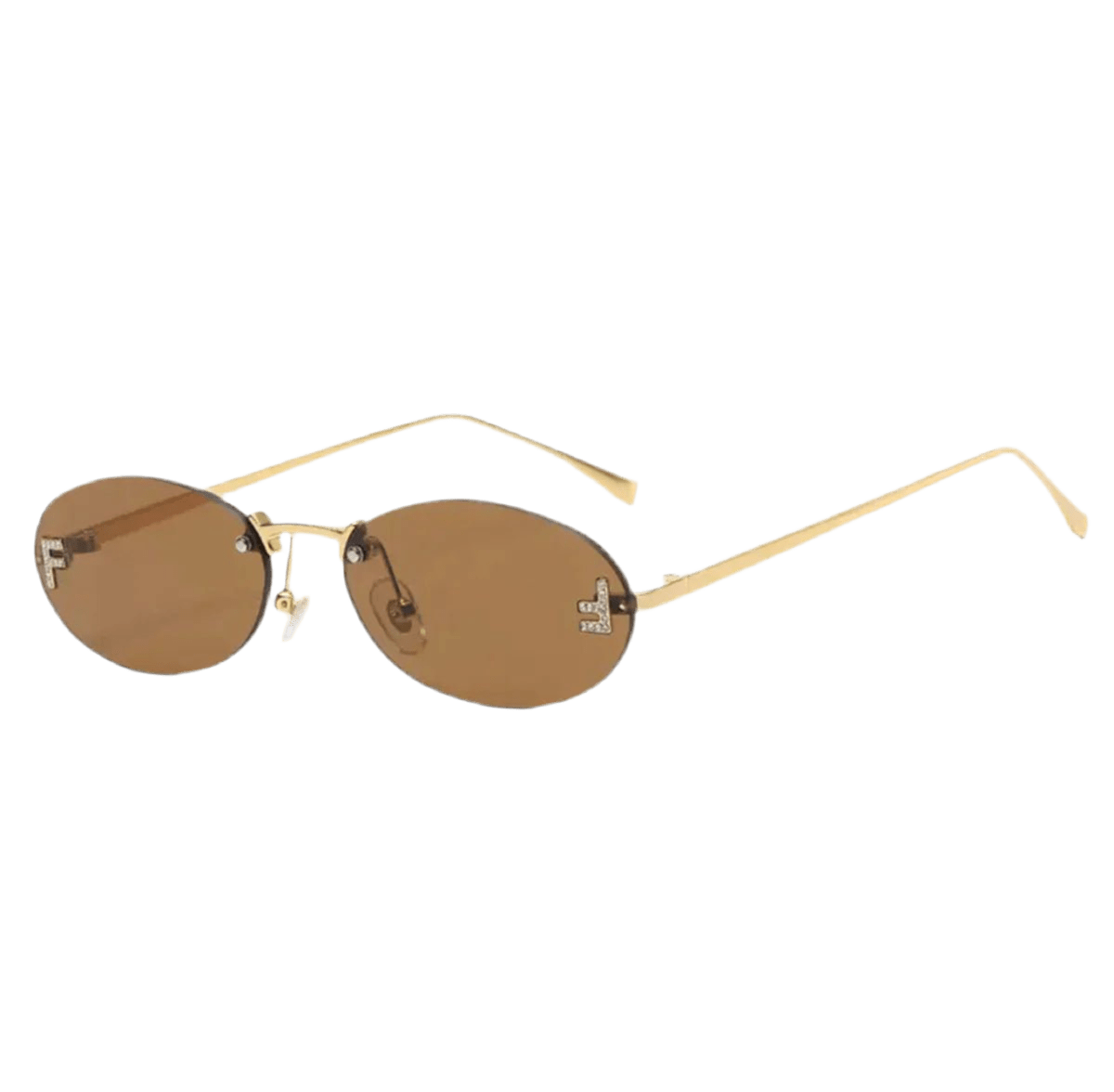 Sonnenbrille mit goldfarbenem Rahmen & Kristalldetails – Damen Accessoire mit Stil - Miraee Paris 