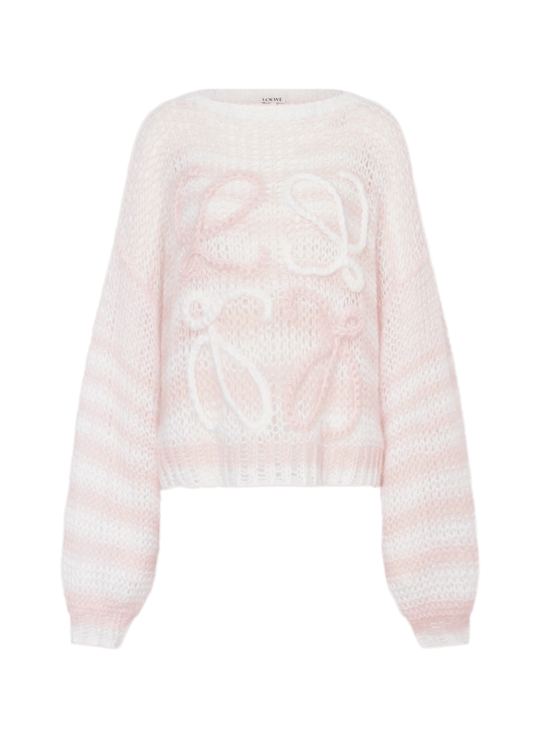 Damen Oversize Strickpullover Blau-Weiß gestreift mit Schleifen-Details – Luftig & Stylisch.