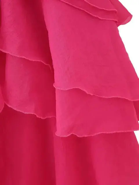 Miraée Paris – Rüschen-Layer-Kleid mit Spaghettiträgern.
