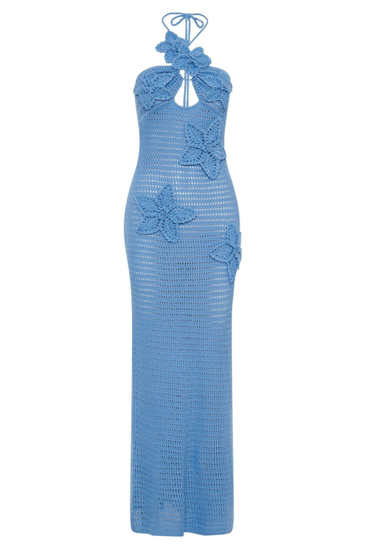 Beverly Maxikleid – Crochet Dreams in Blue - Miraee Paris 