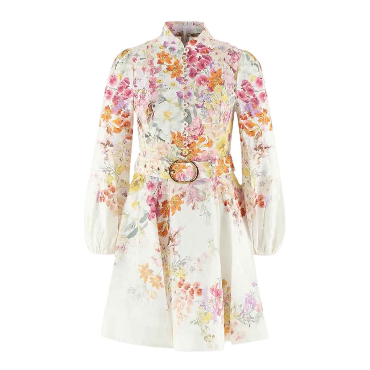 Miraée Paris Aurora Bloom – Kleid mit Gürtel im zarten Aquarell-Floralmuster für Damenmode online kaufen.