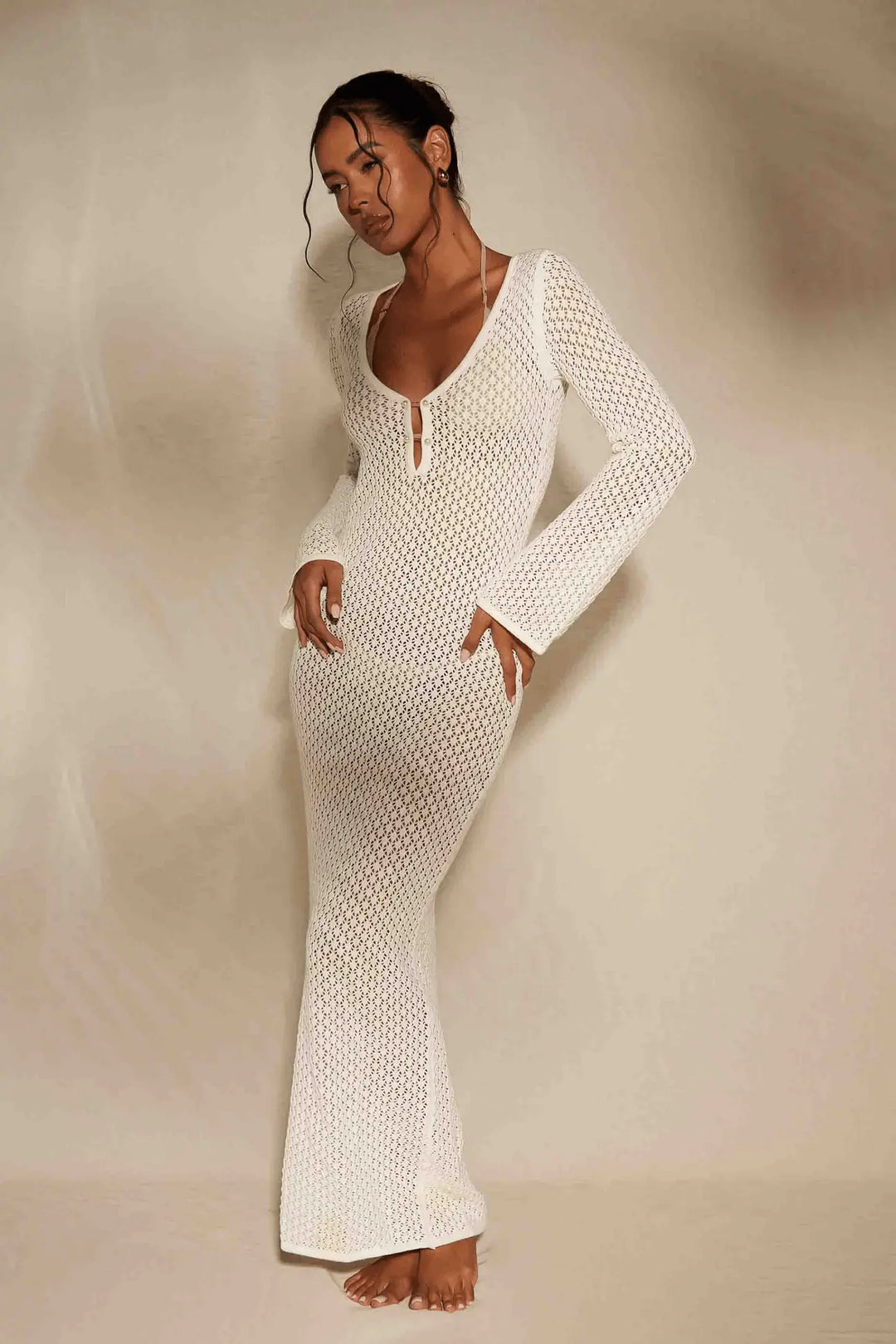 Boho Maxi Häkelkleid.