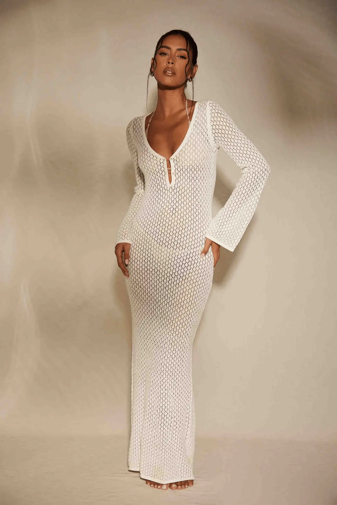 Boho Maxi Häkelkleid.