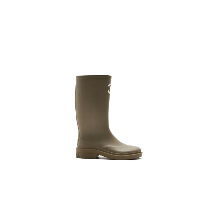 Elegante Damen Gummistiefel – Stilvolle, wasserdichte Regenstiefel in Olivgrün, modisch und funktional.