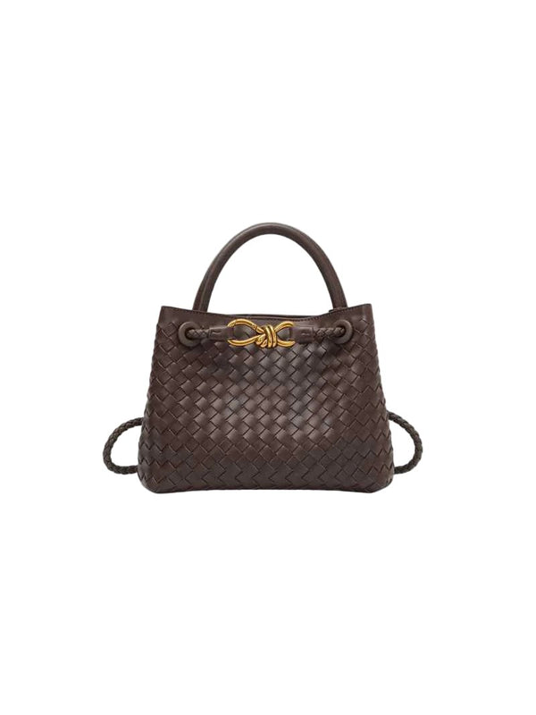 CELIA MINI –  Luxus Ledertasche aus hochwertigem Leder mit stilvollem geflochtenem Design und goldenen Applikationen.