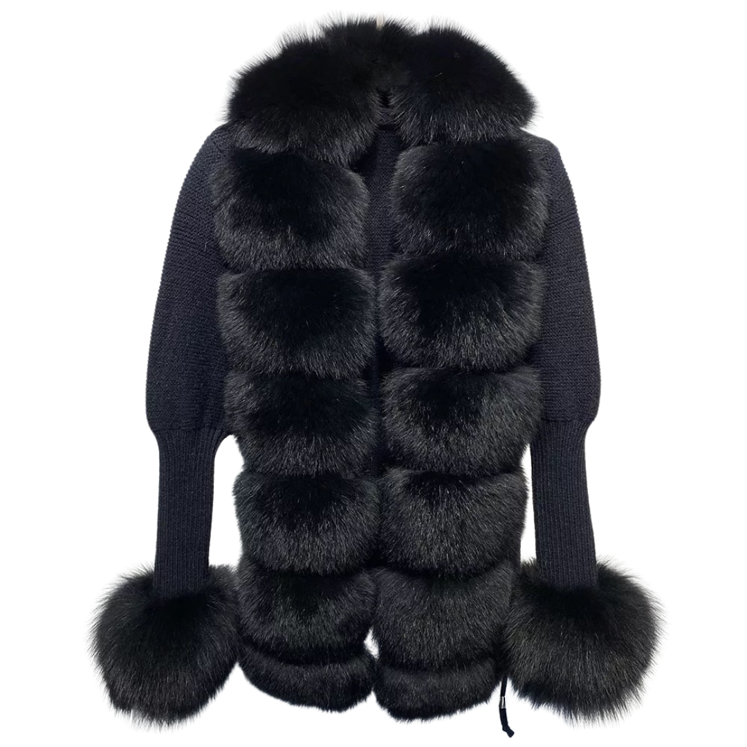 VELORIA – Winter Cardigan mit Kunstpelzkragen in elegantem Design für Damenmode online kaufen