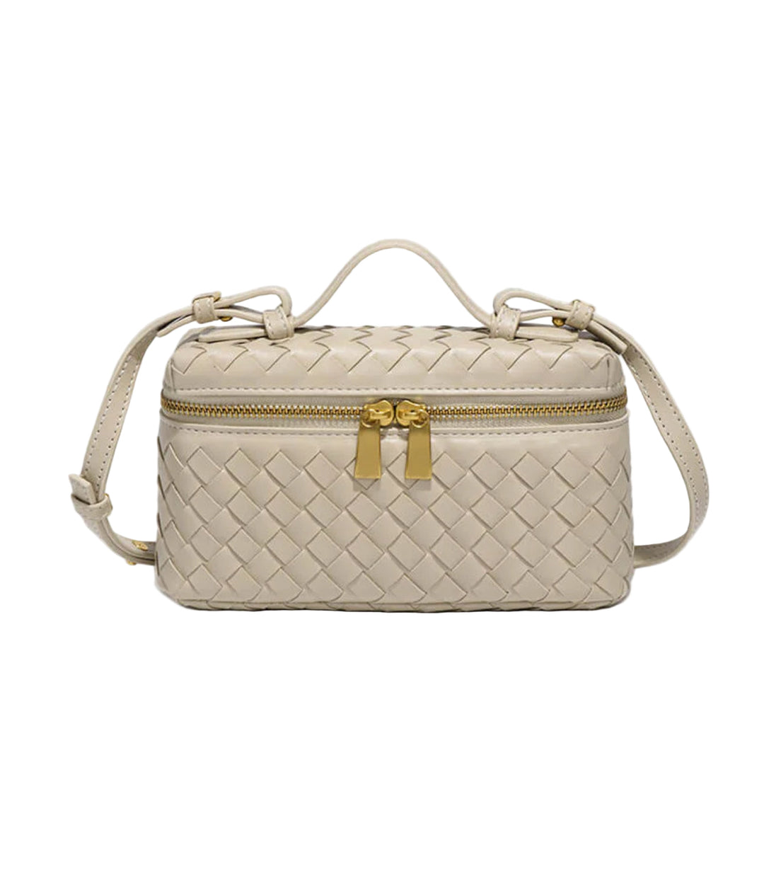 AURELIA – Luxuriöse Ledertasche mit Flechtdesign in beige, elegant und praktisch für Damenmode online kaufen.