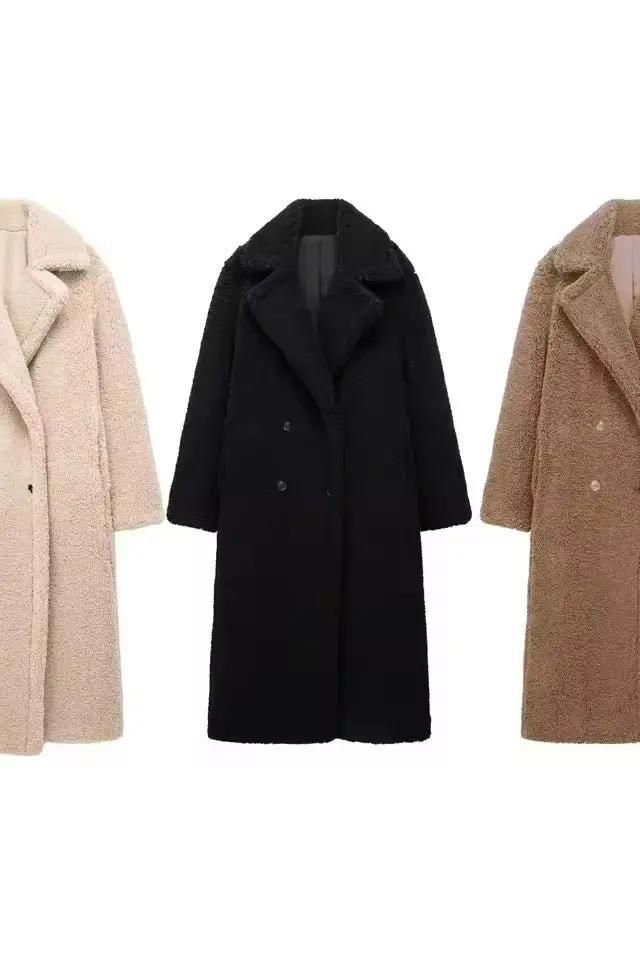 BERNA – Luxuriöser Oversized Teddymantel in Beige, Schwarz und Braun, perfekt für stilvolle Damenmode online kaufen.