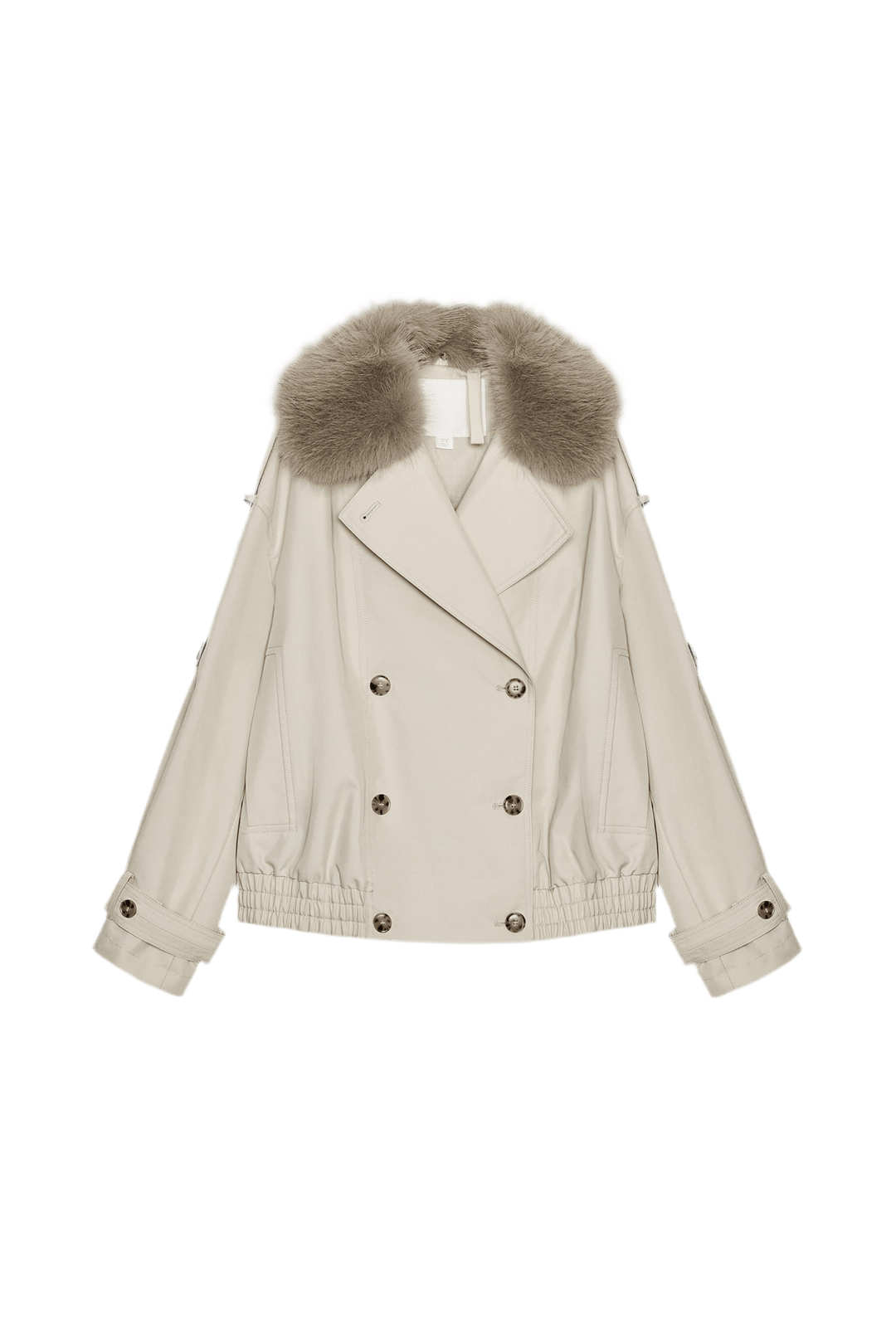 Miraeeparis Luxus Jacke mit abnehmbarem Kunstpelzkragen – Eleganter Damen Kurzmantel im Designer Stil.