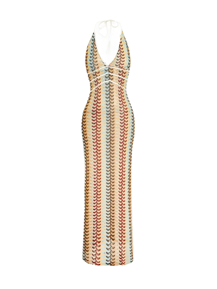 Sunset Waves – Häkel-Maxi Dress im Retro-Style.