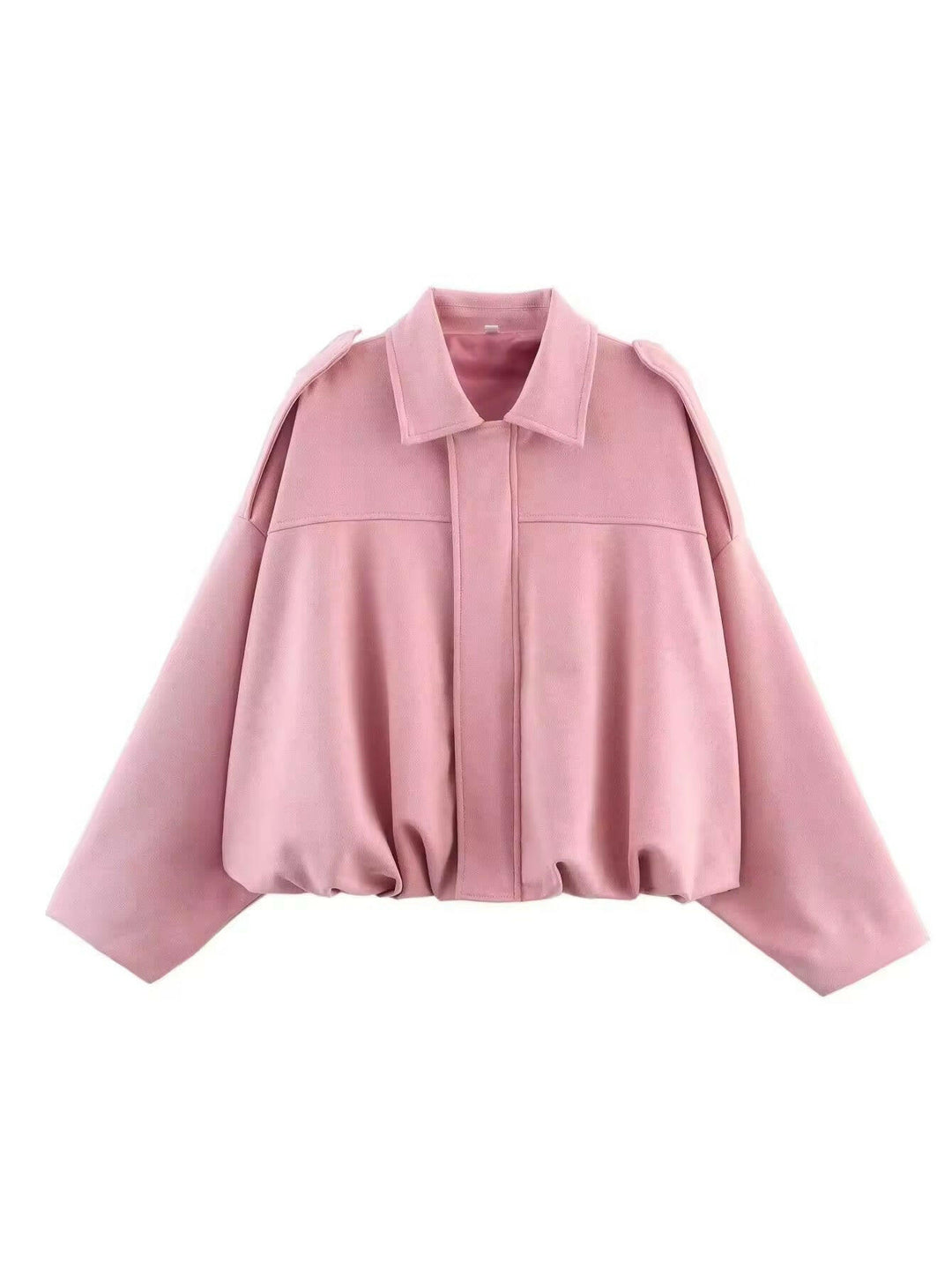 Oversized Suede-Look Jacke mit elastischem Bund – Miraee Paris.