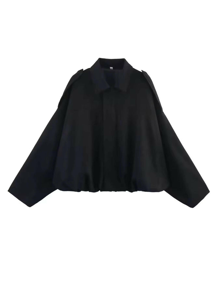 Oversized Suede-Look Jacke mit elastischem Bund – Miraee Paris.