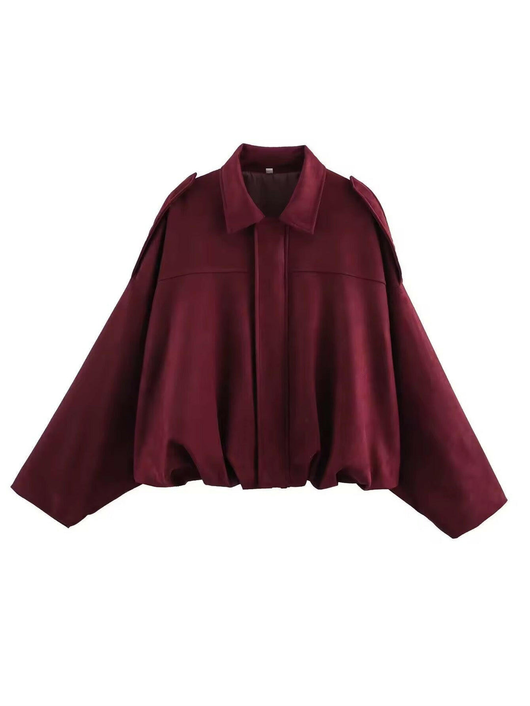 Oversized Suede-Look Jacke mit elastischem Bund – Miraee Paris.