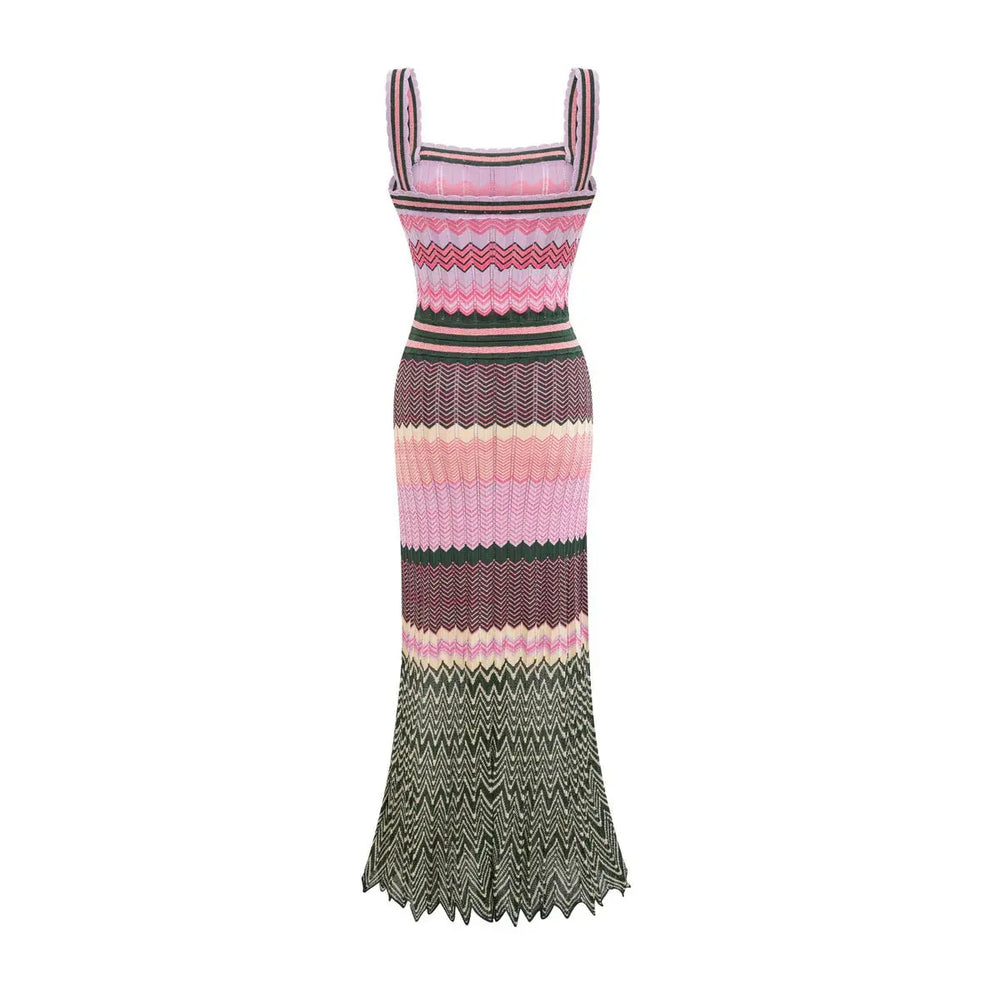 ZigZag Muse Knit Dress – Sunset Vibes.