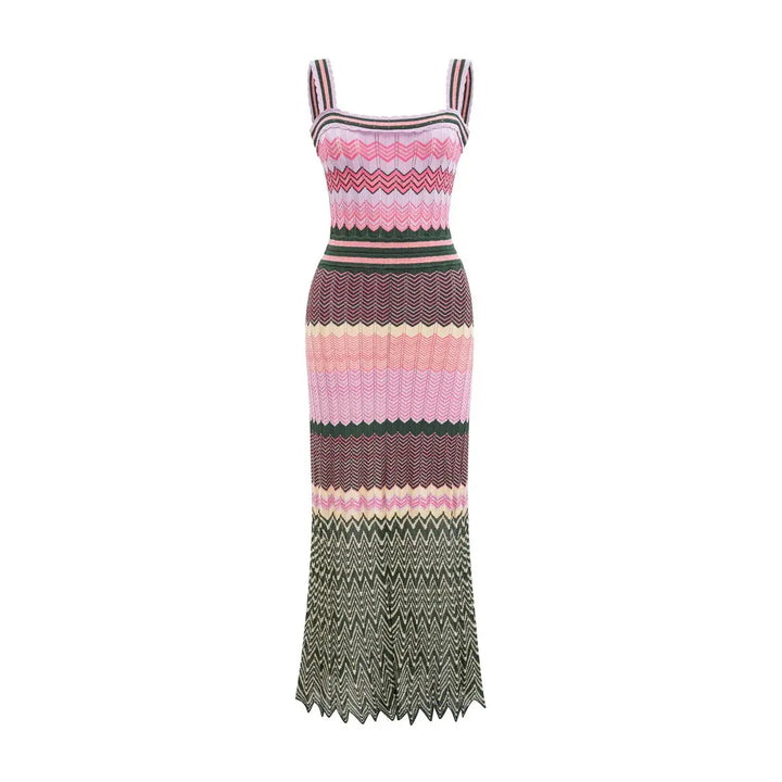 ZigZag Muse Knit Dress – Sunset Vibes.