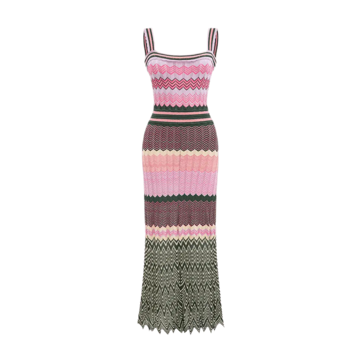 ZigZag Muse Knit Dress – Sunset Vibes.
