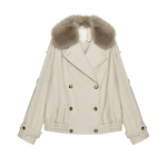 Miraeeparis Luxus Jacke mit abnehmbarem Kunstpelzkragen – Eleganter Damen Kurzmantel im Designer Stil - Miraee Paris