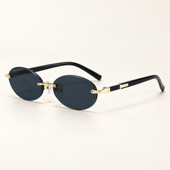 Neo Ellipse Sonnenbrille – randlose Gläser und Bügeldetail