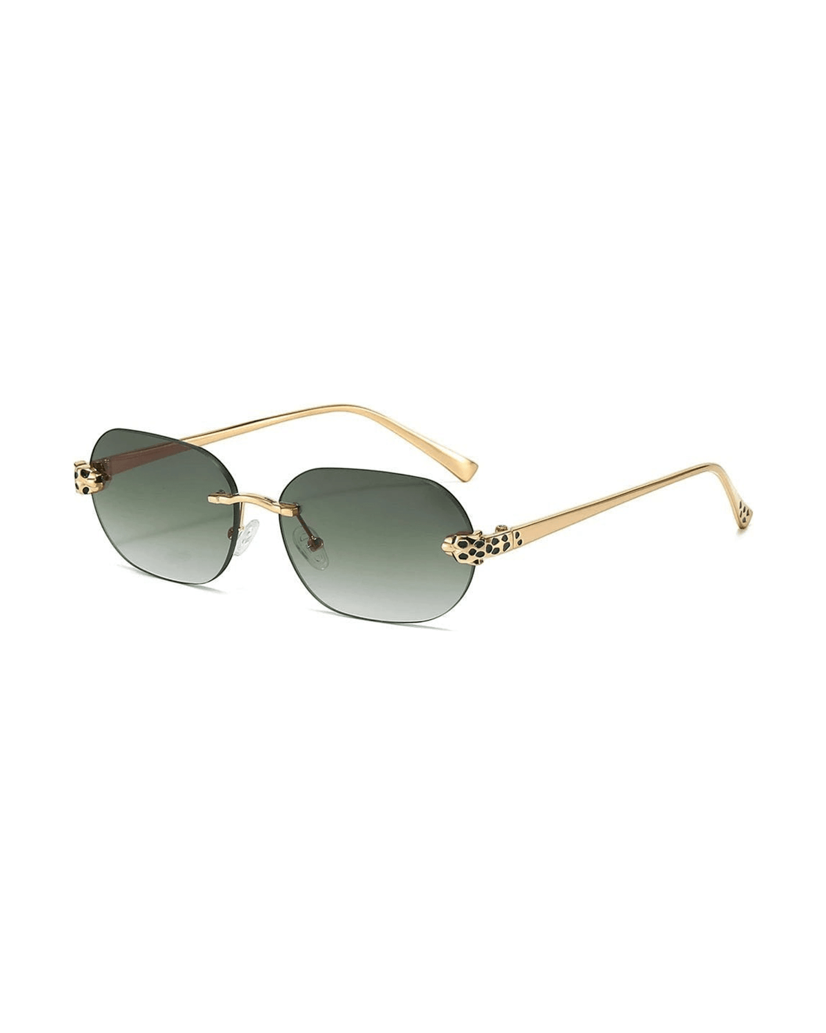 MIRAEE-UNIFORM-2026 | Noir Panther Rimless UV400 Sunglasses – Grau – freigestellte Produktansicht auf weißem Hintergrund