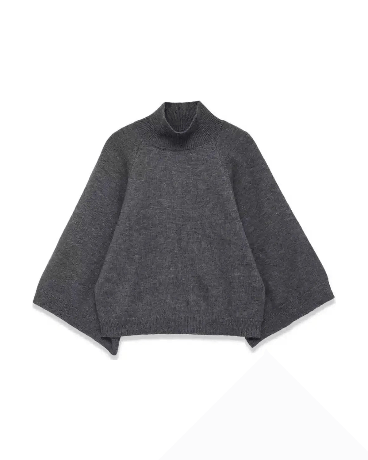 MIRAEE-UNIFORM-2026 | NORA – Oversize Strickpullover mit Stehkragen – Grau – freigestellte Produktansicht auf weißem Hintergrund